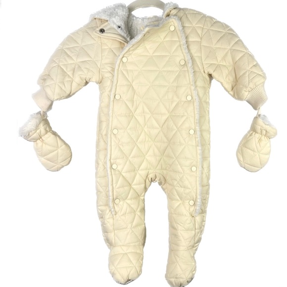 Urban Republic Other - NEW URBAN REPUBLIC CREAM BABY GIRL QUILTED SNOWSUIT